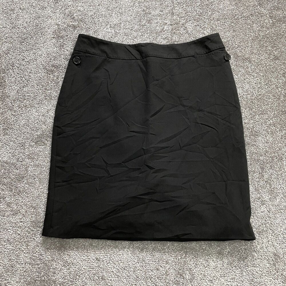 the Limited Skirt Womens 10 Black Straight Pencil Knee Length Buttons Lined